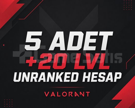 5 adet unranked valo hesap