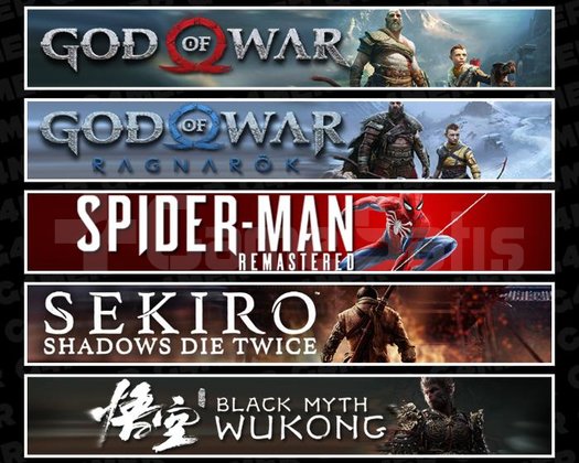 GOW +Ragnarök +Spider 1 +Sekiro +Wukong