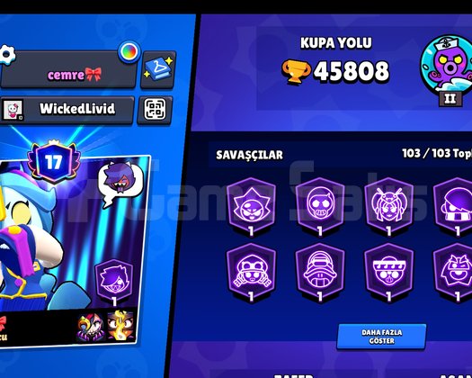 tüm savaşçılar açık, 45k kupa 17 prestijli