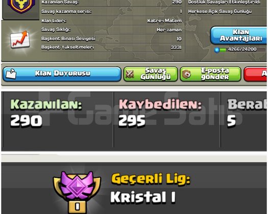 20 LEVELSAVAŞÇI İSİMLİ KLAN + KRİSTAL I LİG !!
