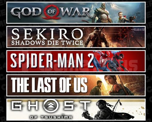 GOW +Sekiro +Spider 2 +TLOU1 +Tsushima
