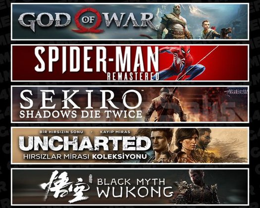 GOW +Spider 1 +Sekiro +UNCH +Wukong