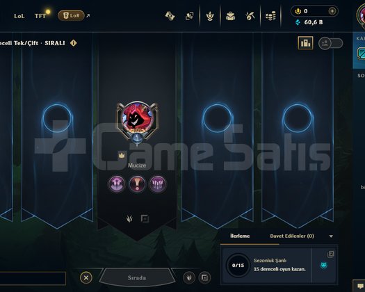 10 WİN | TR 30 LVL 60K MAVİ ÖZ HANDMADE UNRANKED