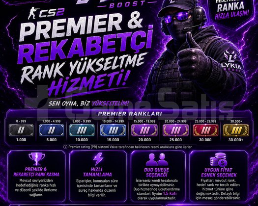 30K ELO OYUNCUDAN CS2 PREMİER/REKABETÇİ BOOST