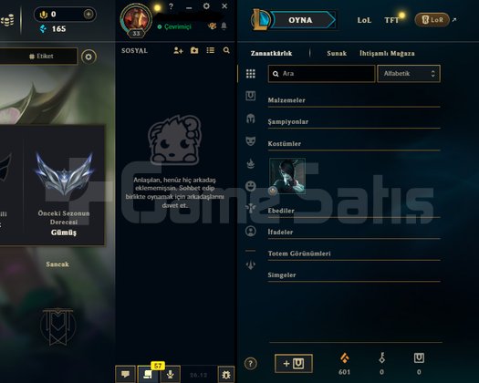 EUW SILVER 4 +30LP 2 KOSTÜMLÜ İSİM DEĞİŞİR