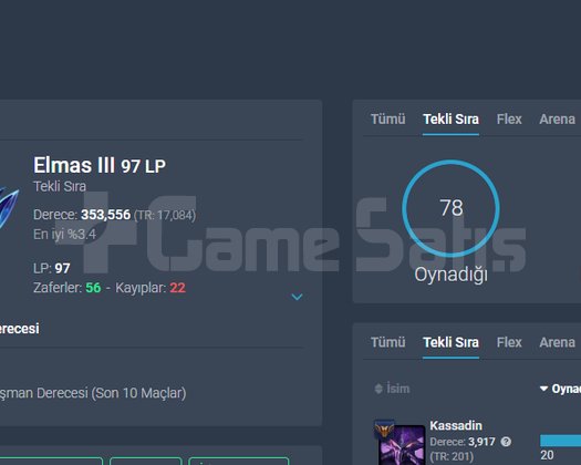 TR Elmas 3 72wr | 11 Kostüm - 47 Hero | Chall Mmr