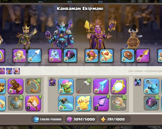 TH 18 MAX HERO VE EKİPMAN