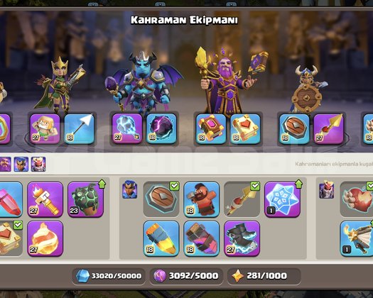 TH 18 MAX HERO VE EKİPMAN