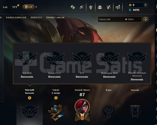 UNRANKED/TR/34LVL/DERECELİ HAZIR/ MAİL DEĞİŞENYENİ