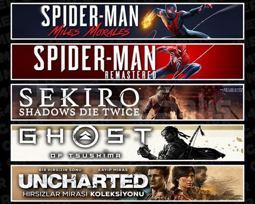 Miles +Spider 1 +Sekiro +Tsushima +Uncharted