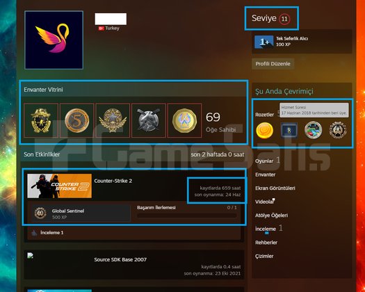 FACEİT+ 5 MADALYA 122 WİN 659 SAAT SEÇKİN