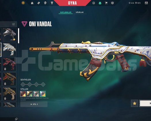 Dia hesap 4 bıçak 3 vandal 2 phantom