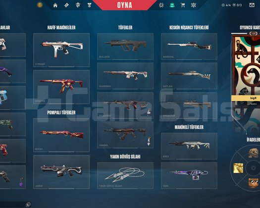 Dia hesap 4 bıçak 3 vandal 2 phantom