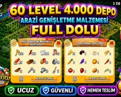 60 LEVEL 4.000 DEPO FULL ARAZİ DOLU GARANTİLİ