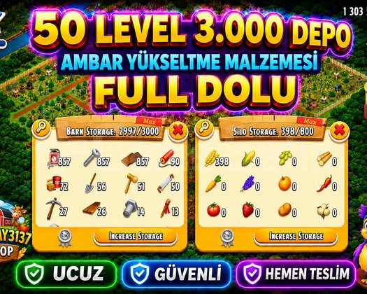 50 LEVEL 3000 DEPO FULL AMBAR DOLU GARANTİLİ