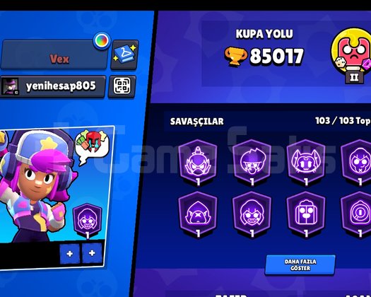 E-sporcu hesabı 85k full karakter