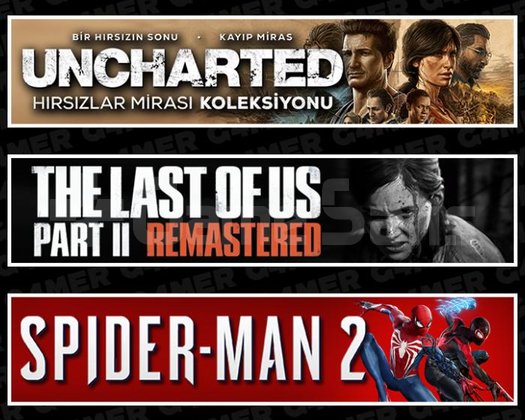 Uncharted +The Last Of Us 2 +Spider-Man 2