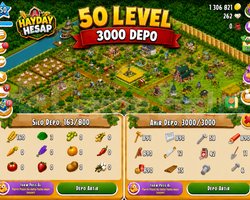 50 Level 3000 Depolu Hesap/Arazi