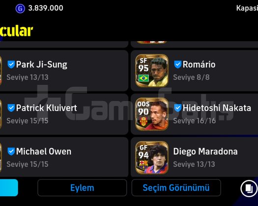 İcon dolusu fotoda görünmeyen bir çok kart var