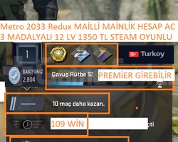 3 MADALYALI 12 LV Metro 2033 Redux 1350 TL STEAM O