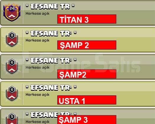 5i 1 Yerde Efsane TR Klan Paketi | 5 Klan