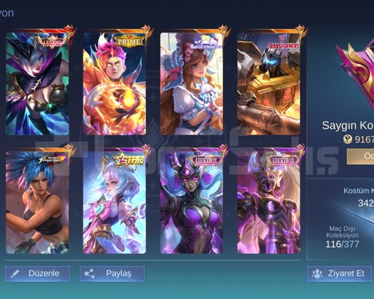 Miya legend 330 kostüm hesap