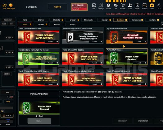 Sınırsızlı 48K Materyalli 57 Seviye Zula Hesabı
