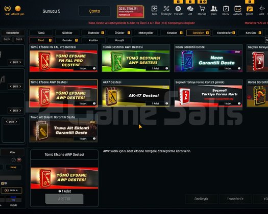 Sınırsızlı 48K Materyalli 57 Seviye Zula Hesabı