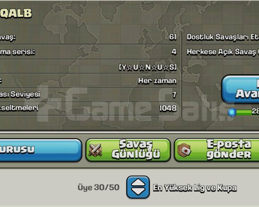 6.Seviye 30Üye Klan
