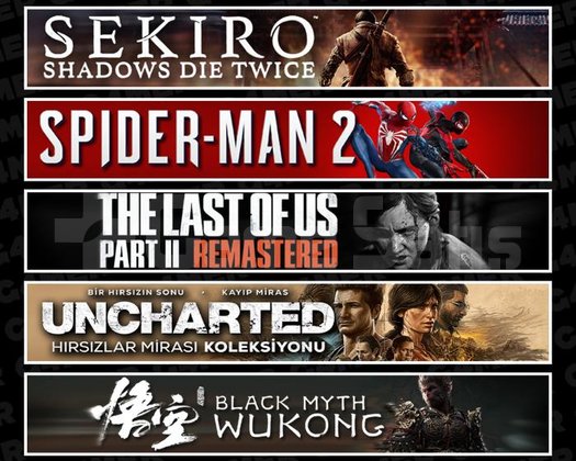 Sekiro +Spider 2 +TLOU2 +UNCH +Wukong