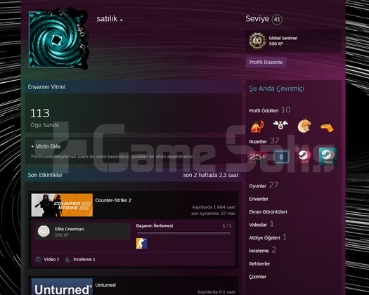 41 LEVEL STEAM PRİME HESAP