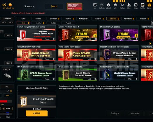 Sınırsızlı 150K Materyalli 75 Seviye Zula Hesabı