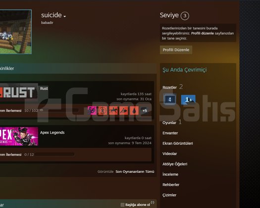 RUST KİŞİSEL HESAP UYGUNA SKİNLİ