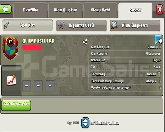 17 LEVEL OLUMPUSLULAR BAŞKENT 10 MAX HEMEN TESLİM