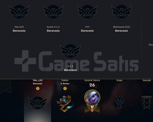UNRANKED DERECELİ HAZIR BOL GANİMET S12 AC HANMADE