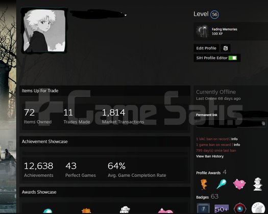 ÖLÜ FİYATA 56 LEVEL STEAM HESAP SATILIKTIR