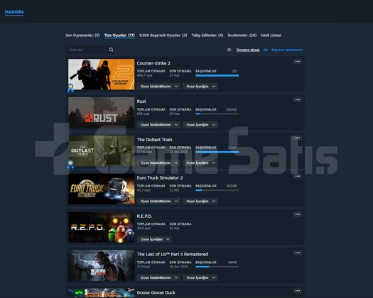 ACİL SATILIK STEAM HESABI