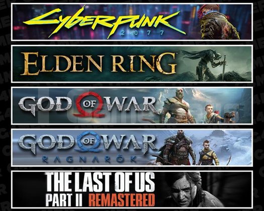 Cyberpunk +Elden +GOW +Ragnarök +TLOU2