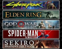 Cyberpunk +Elden +GOW +Spider 1 +Sekiro