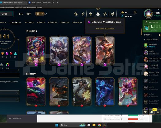 GRANDMASTER ERİME HESAP DİA 2 140 KOSTÜM 107 ÖZ