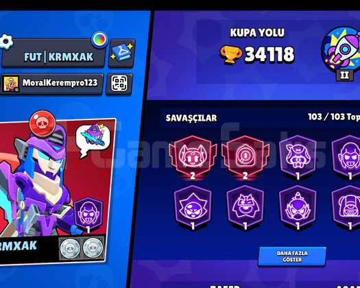 103 full karakter Max hesap