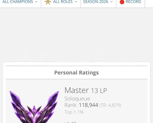 Master 13 LP 55.2 WR hesap
