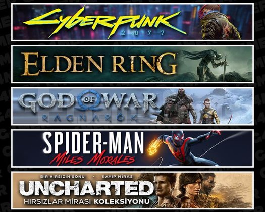Cyberpunk +Elden +Ragnarök +Miles +Uncharted