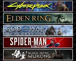 Cyberpunk +Elden +Ragnarök +Spider 1 +Wukong