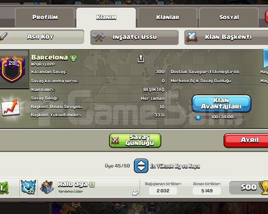 28 seviye BARCELONA mukemmel klan