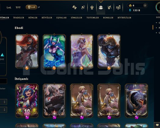 EUW | 611 KOSTÜM 133K ÖZ 763 LVL EFSANE MAİL HESAP
