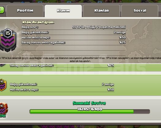 15 level harika klan