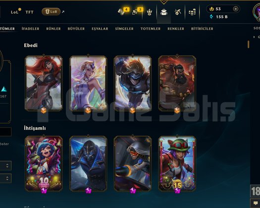 407 KOSTÜM 514 LVL 155K ÖZ EFSANE DOLU MAİL HESAP