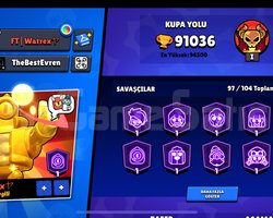 Brawl stars 90K+ kupa hesap