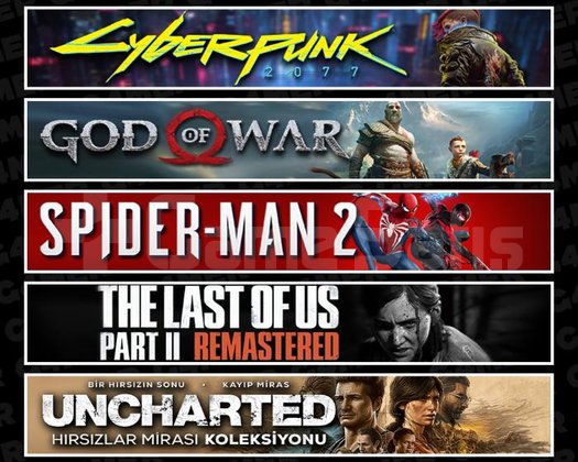 Cyberpunk +GOW +Spider 2 +TLOU2 +Uncharted